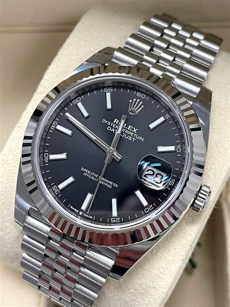 rolex datejust 41 black jubilee|Rolex Datejust 41 fluted bezel.